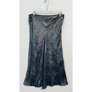 Cato Skirt Womens Large Silver Metallic Maxi Pull On Whimsigoth Fairy Witchy